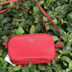 Coach Pebbled Crossbody Bag in Bright Red F65988